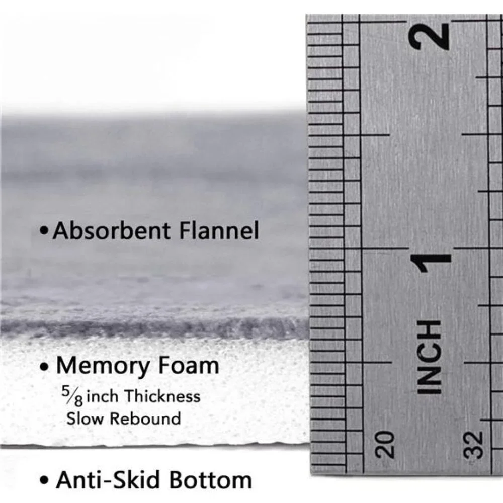 Memory Foam Bath Mat for Bathroom NonSlip Bathroom Mat Quick Dry Super Absorbent